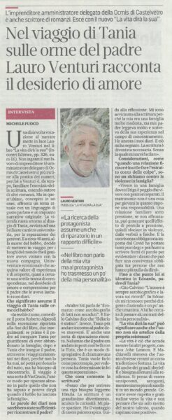 NEL VIAGGIO DI TANIA SULLE ORME DEL PADRE LAURO VENTURI RACCONTA IL DESIDERIO DI AMORE di Michele Fuoco, Gazzetta di Modena, 8 dicembre 2020